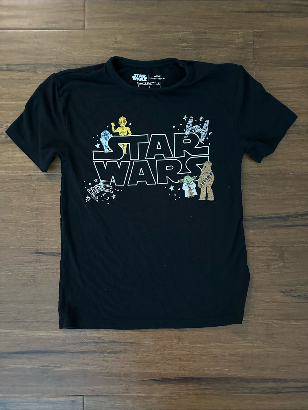 Little Sleepies Play Black Star Wars Disney Bamboo Character Tee size 7